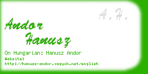 andor hanusz business card